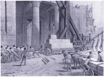 Artigiani fenici che costruiscono un tempio per Salomone